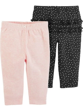 3 Months, White 3M-24M Carters Baby Girls French Terry Capri-length Pants